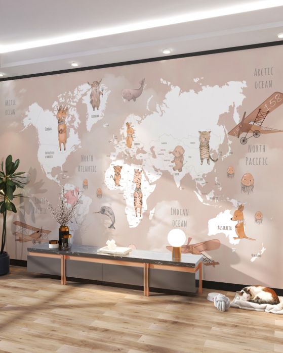 Fototapety Mapa Świata dla Dzieci