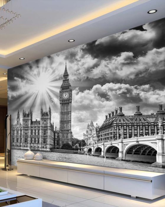 Fototapeta Big Ben czarno-biały Londyn