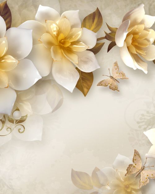 Fototapeta PORCELANOWE KWIATY