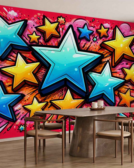 Fototapeta kolorowe gwiazdy pop-art