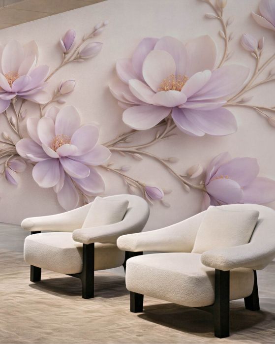 Fototapeta lawendowa magnolia w eleganckim rozkwicie