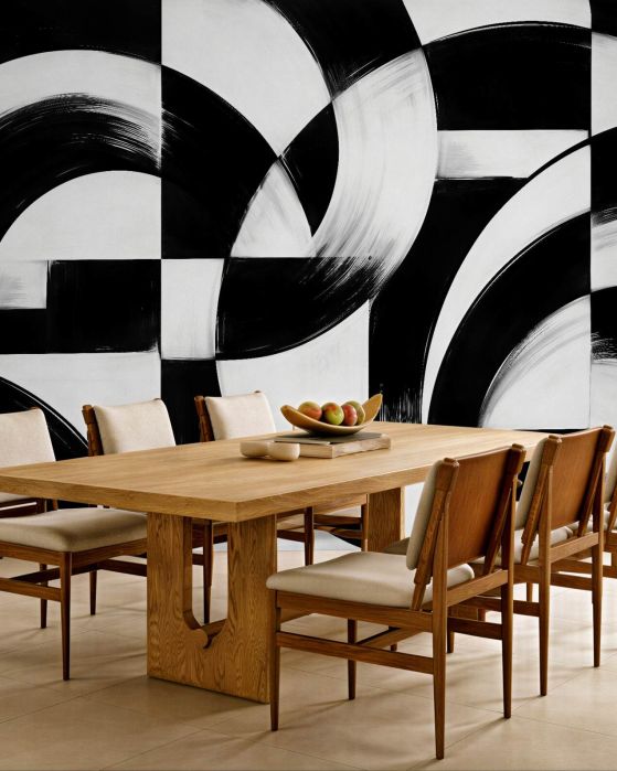 Fototapeta czarno-biała geometryczna abstrakcja łuków