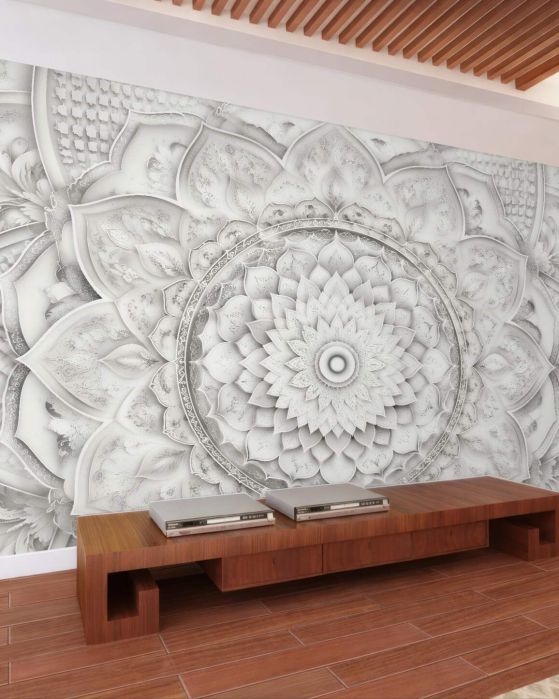 Fototapeta perłowa mandala w stylu glamour