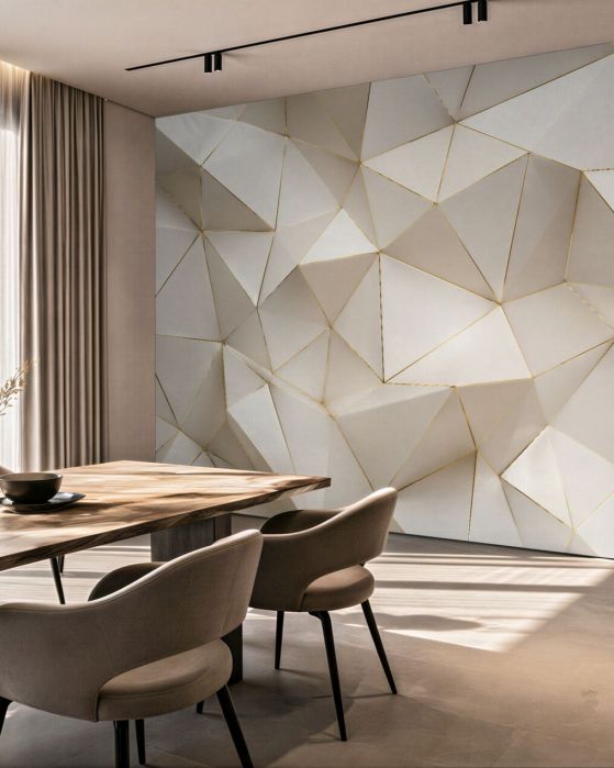 Fototapeta złota geometryczna abstrakcja 3d