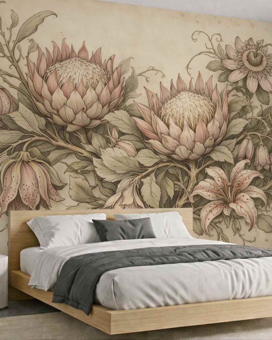 Fototapeta botaniczny bukiet w stylu vintage
