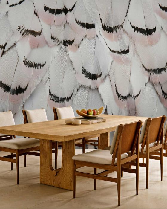 Fototapeta pudrowe pióra w eleganckim rytmie