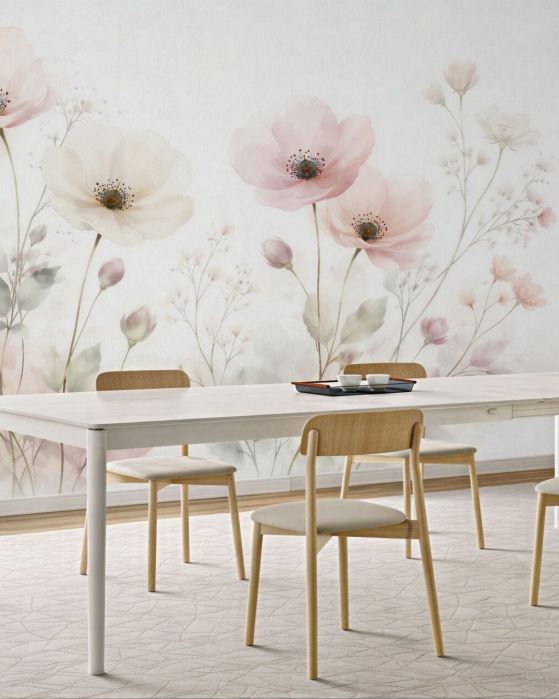 Fototapeta delikatne pastelowe maki akwarelowe