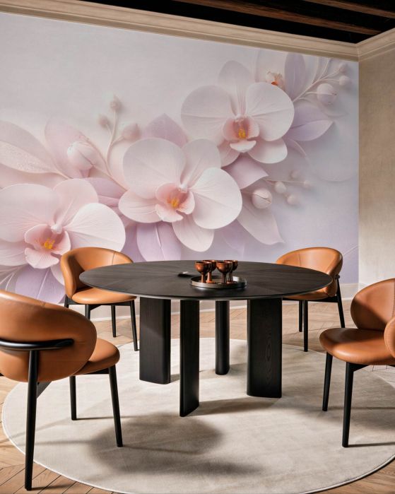 Fototapeta pudrowe orchidee 3d glamour