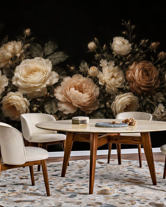 Fototapeta ciemne róże w stylu glamour