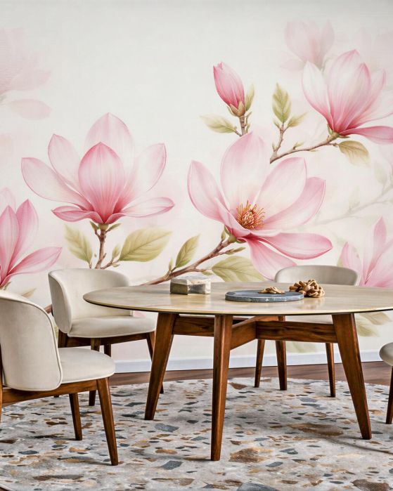 Fototapeta delikatne magnolie na jasnej gałęzi