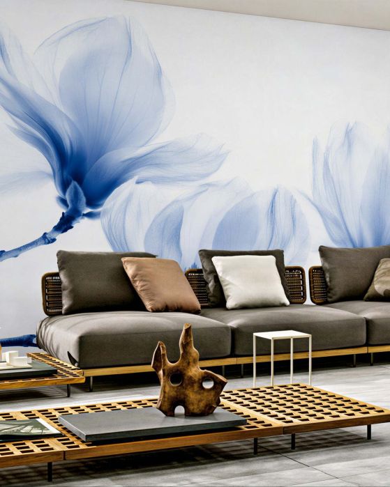 Fototapeta błękitne magnolie w eterycznej odsłonie
