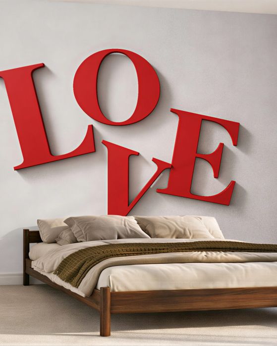 Fototapeta czerwony napis love 3d