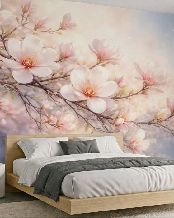 Fototapeta kwitnąca magnolia w pastelowym świetle