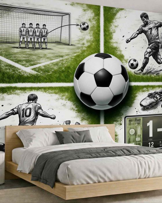 Fototapeta futbolowa pasja na murawie