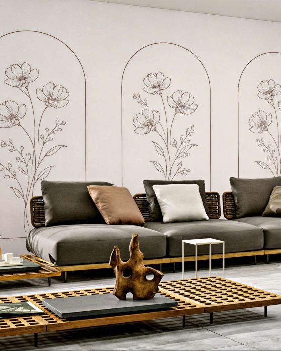 Fototapeta minimalistyczne kwiaty w arkadach