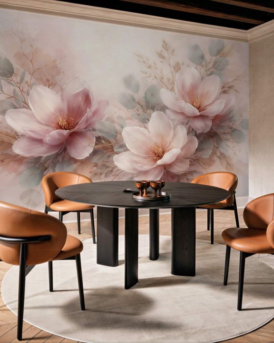 Fototapeta pudrowe magnolie w subtelnej kompozycji