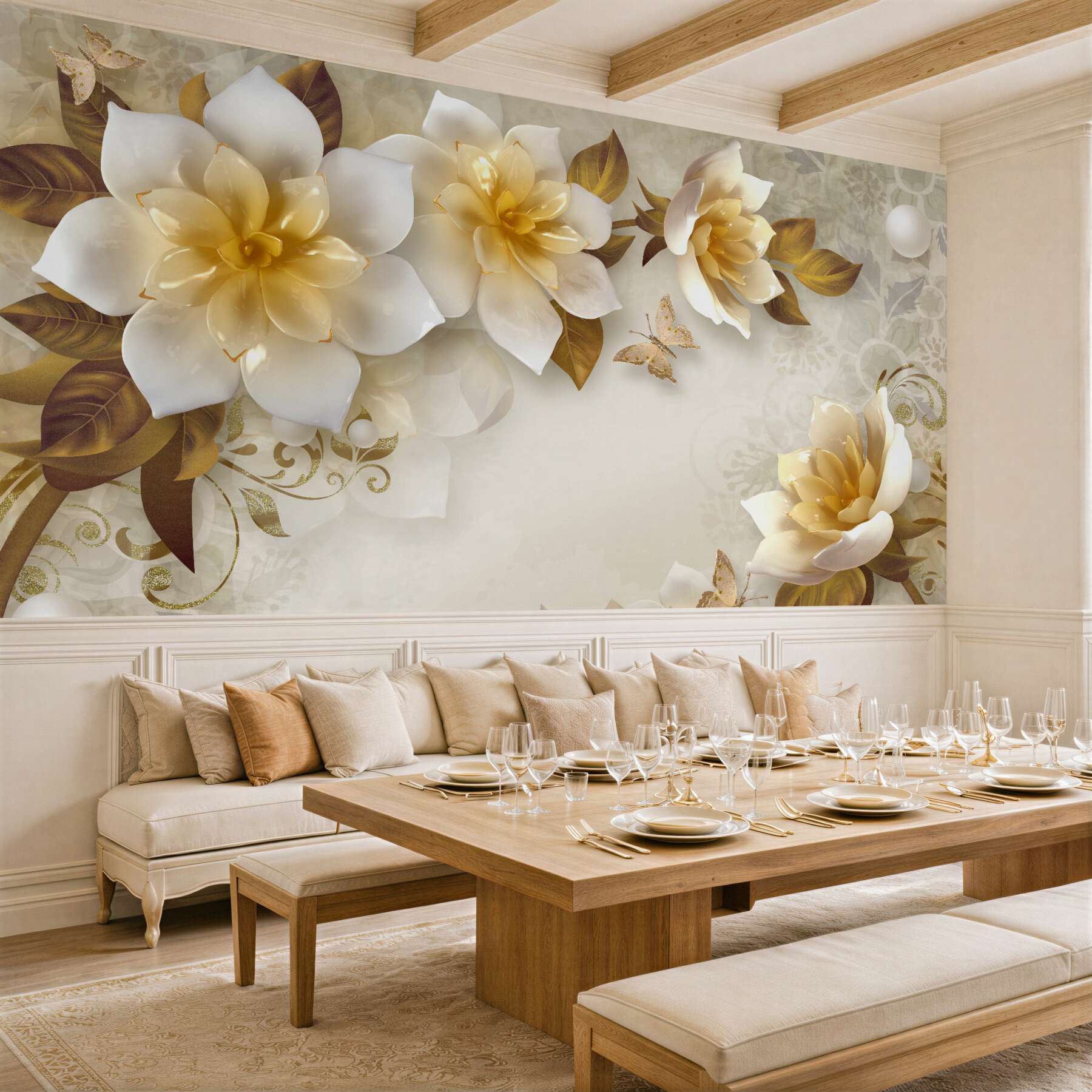 Fototapeta PORCELANOWE KWIATY