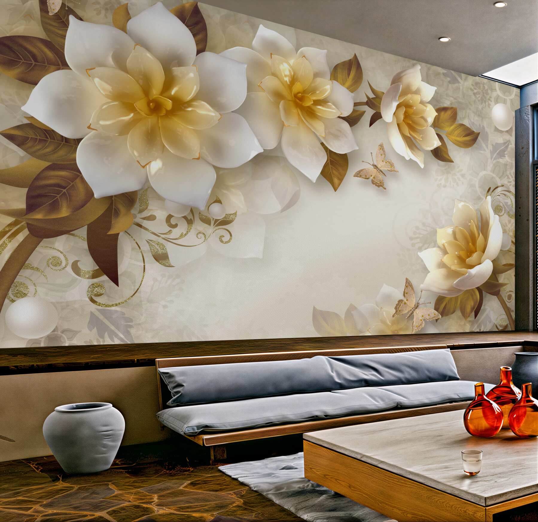 Fototapeta PORCELANOWE KWIATY
