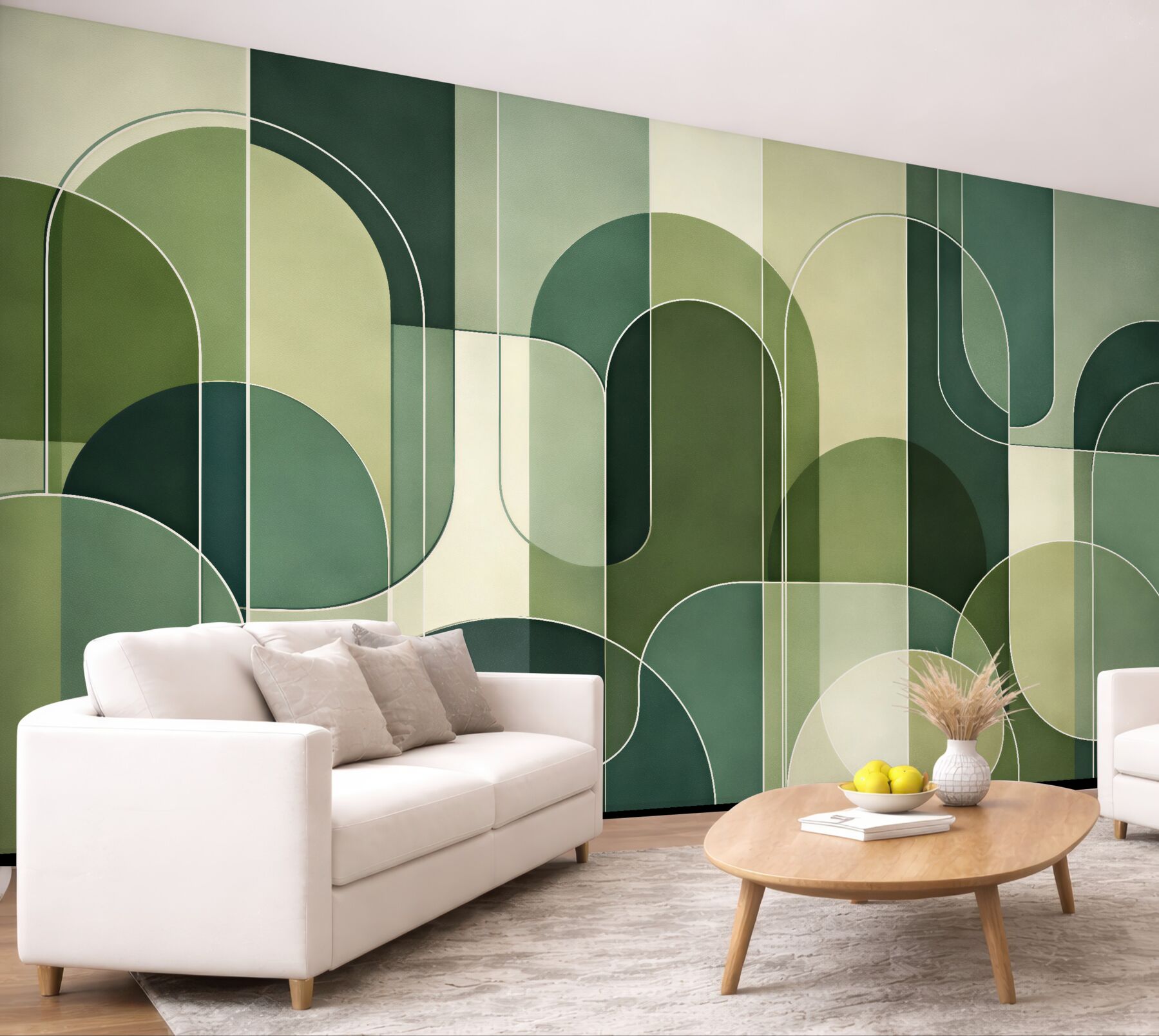 Fototapeta zielona geometria retro