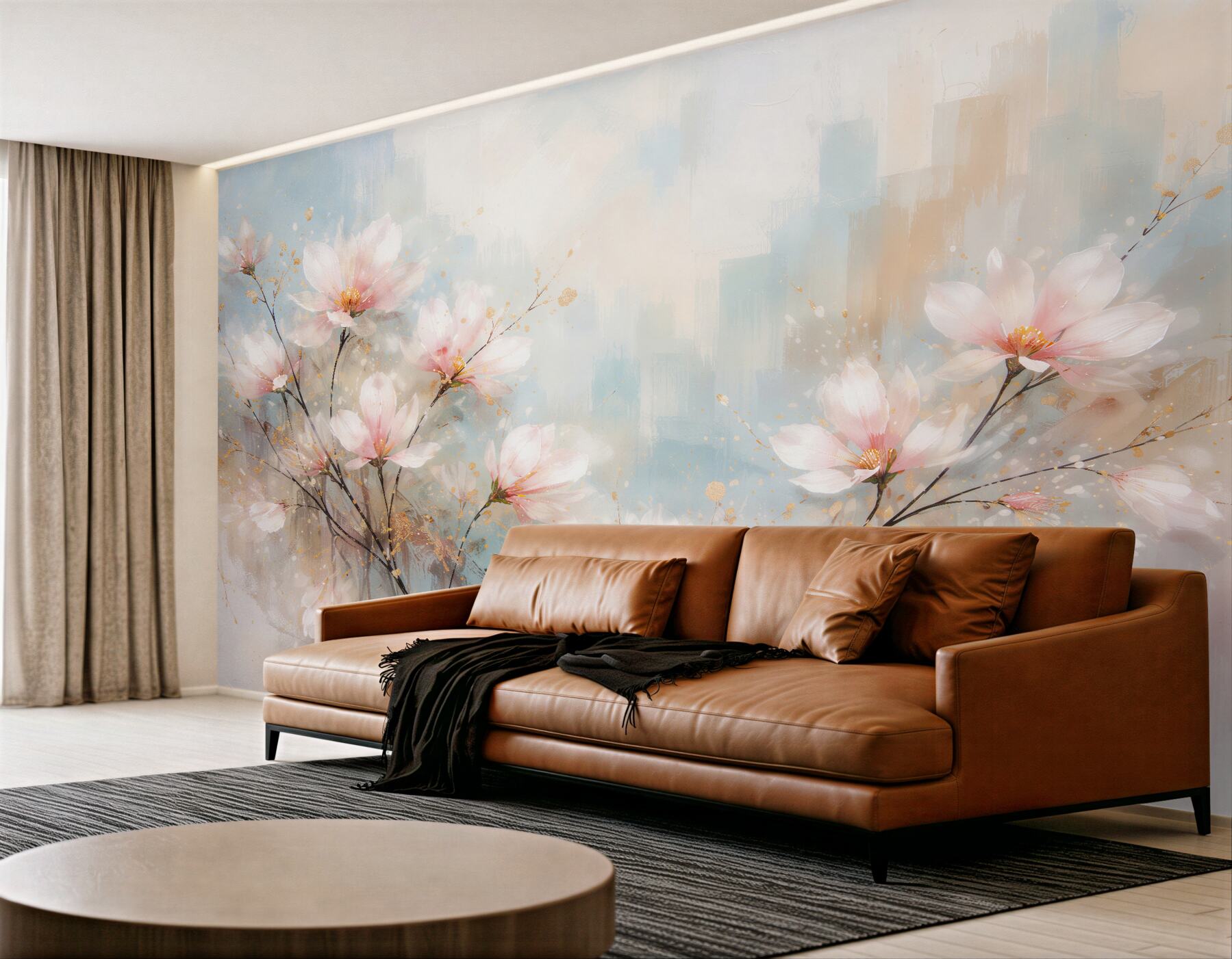 Fototapeta akwarelowa magnolia w blasku