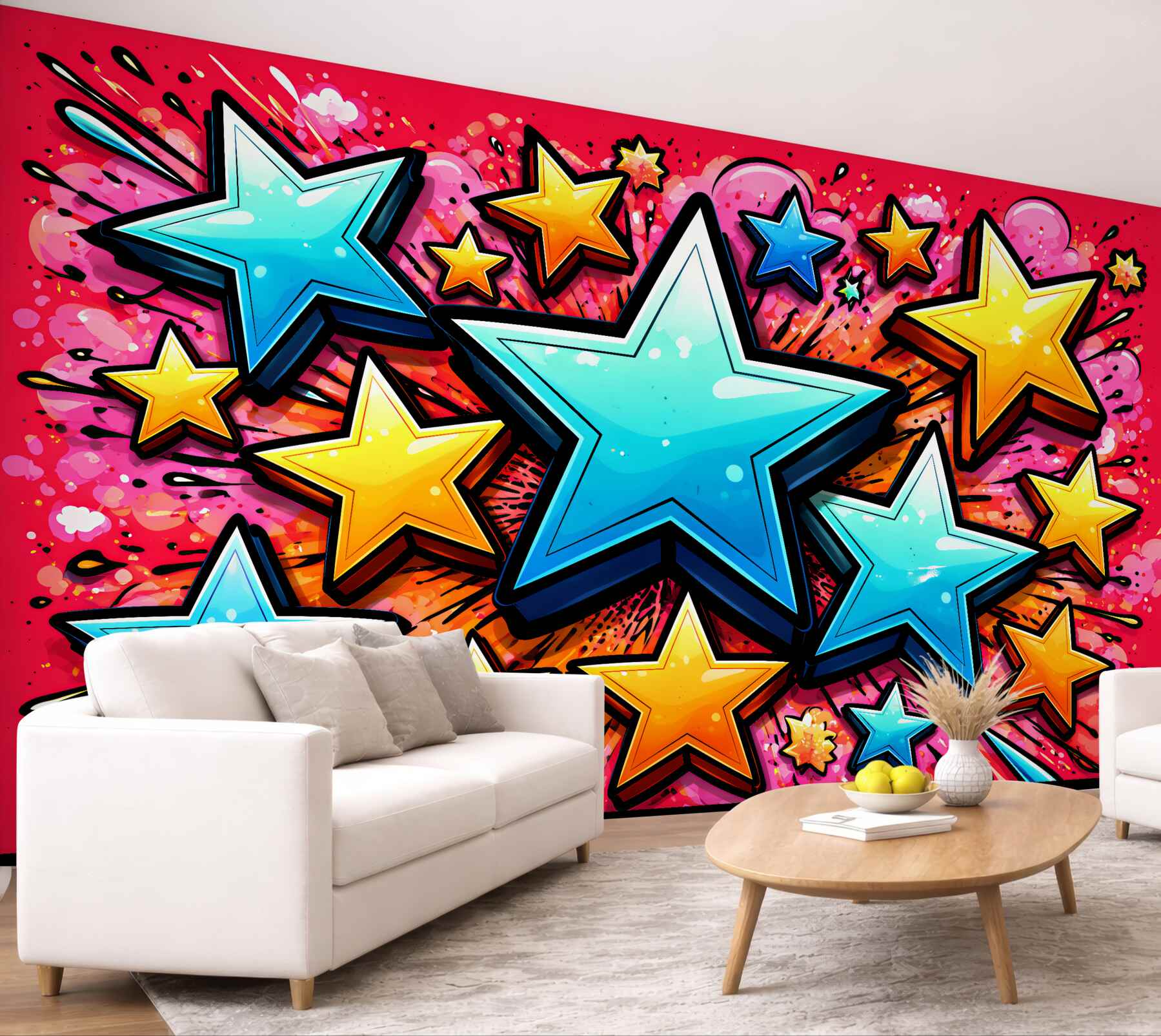 Fototapeta kolorowe gwiazdy pop-art