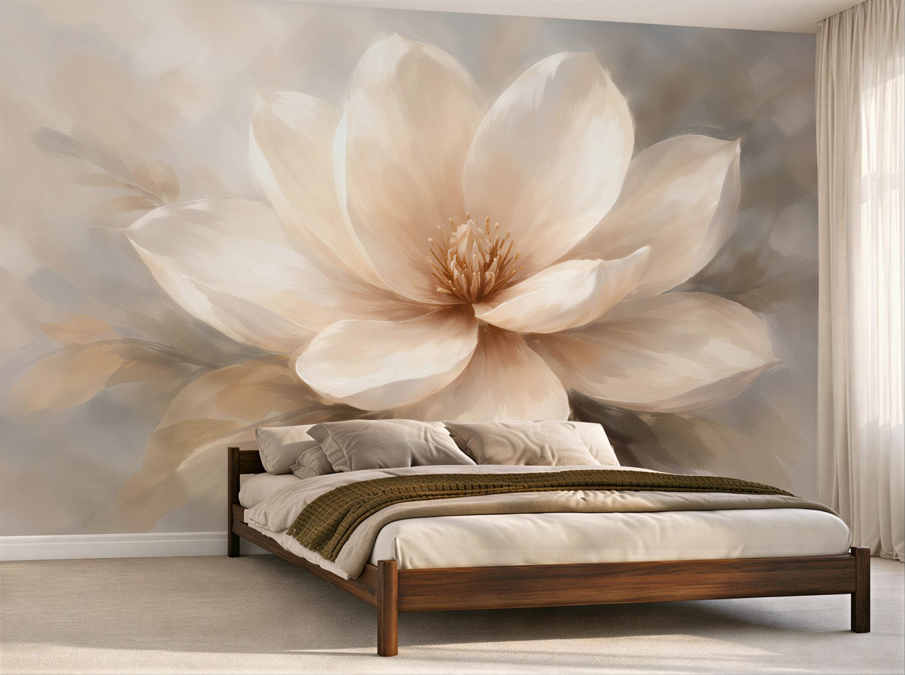Fototapeta kremowa magnolia w blasku