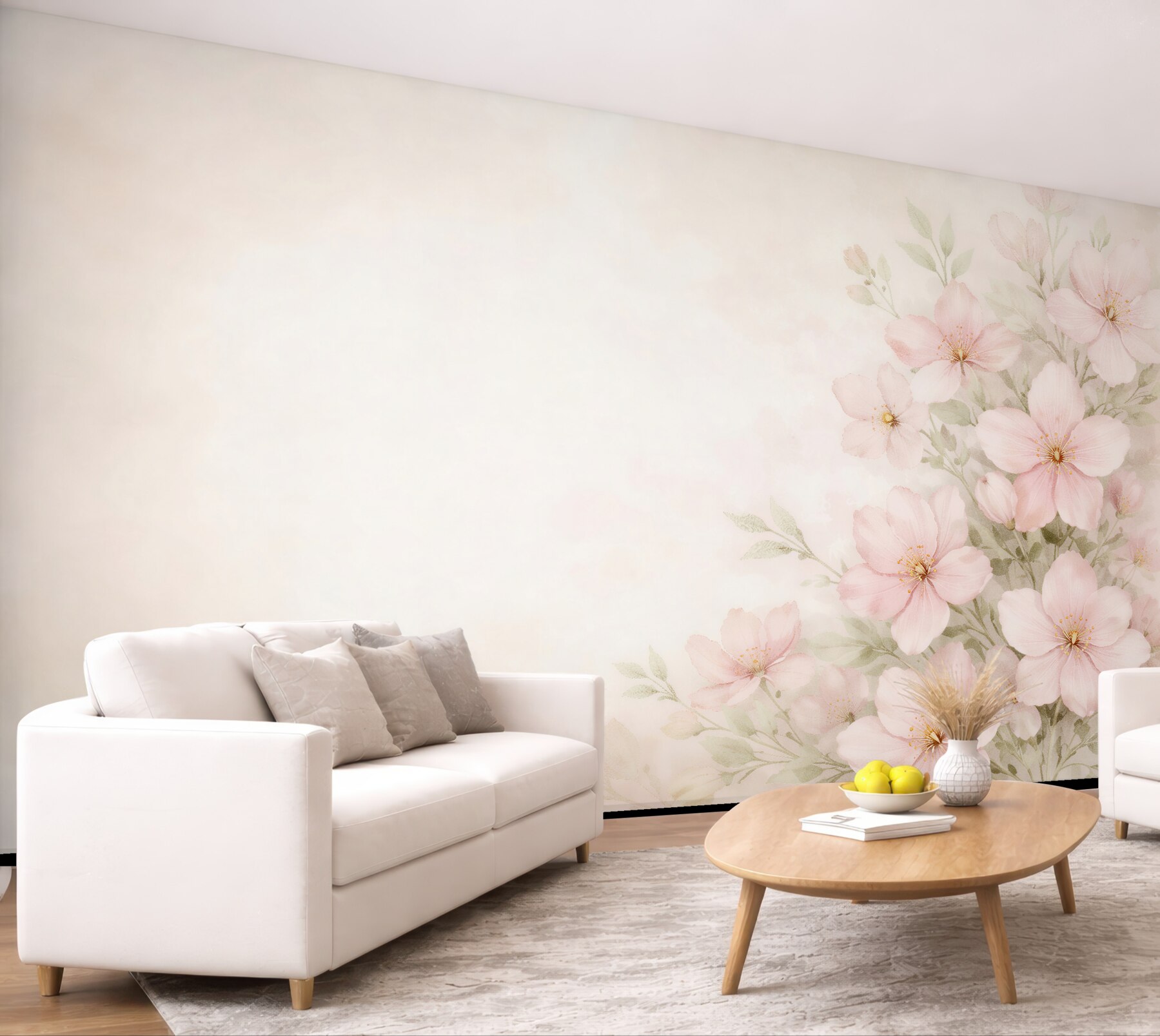 Fototapeta delikatne pastelowe kwiaty w blasku