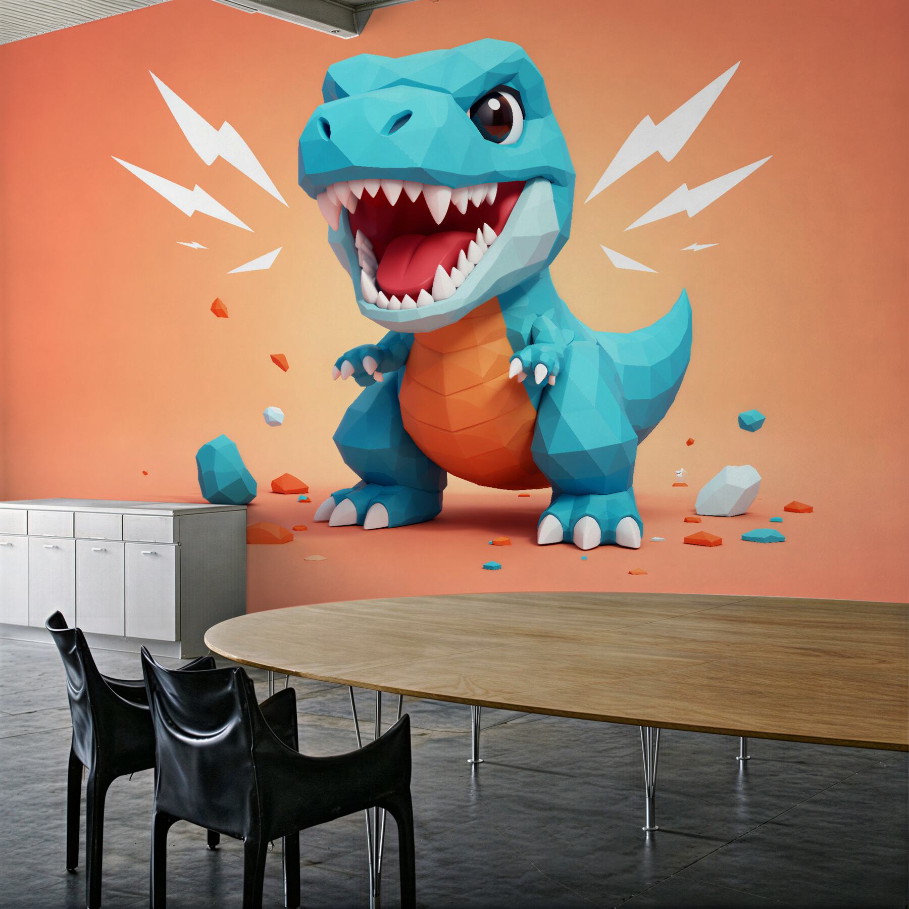 Fototapeta geometryczny dinozaur dla dzieci