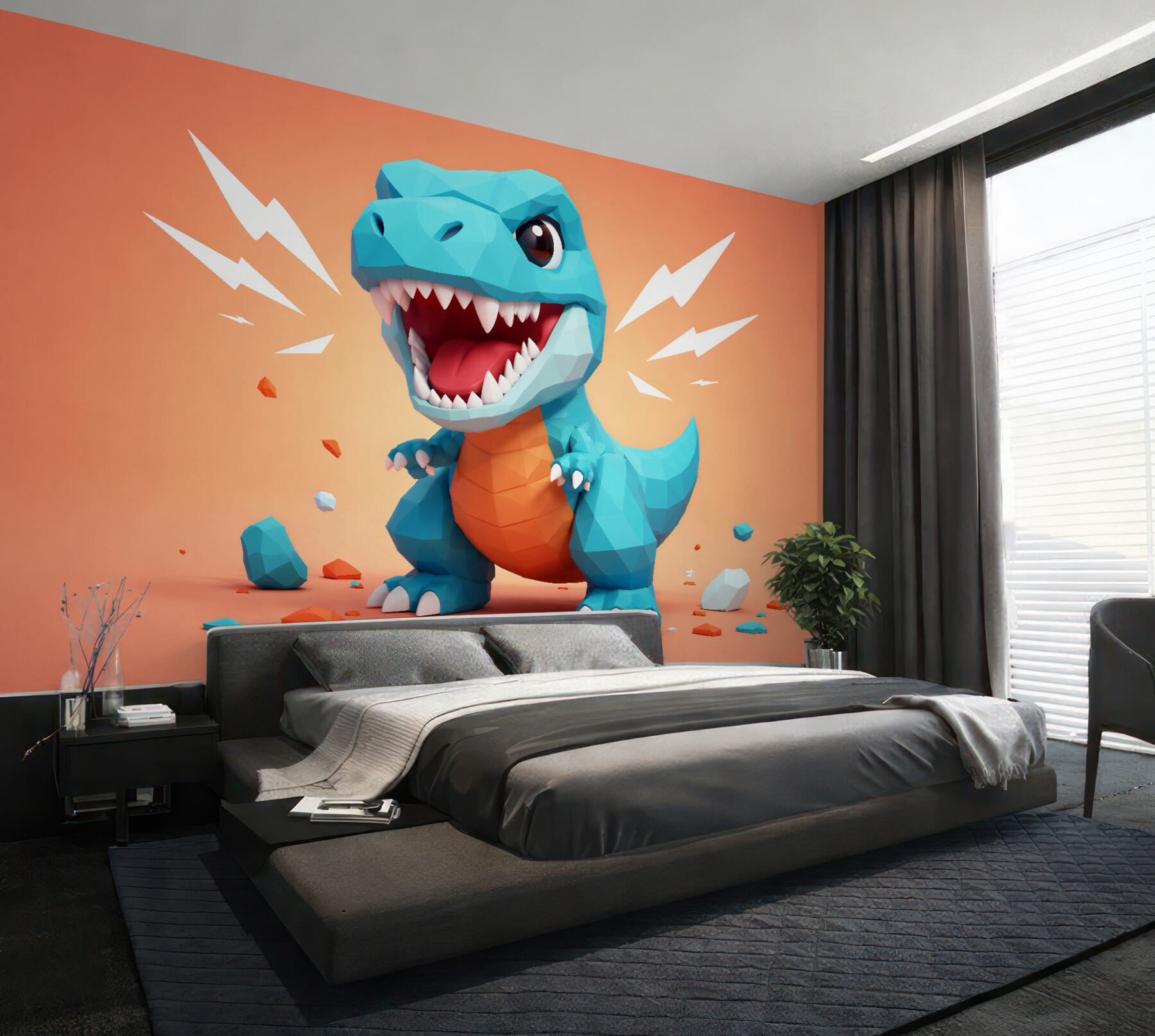 Fototapeta geometryczny dinozaur dla dzieci