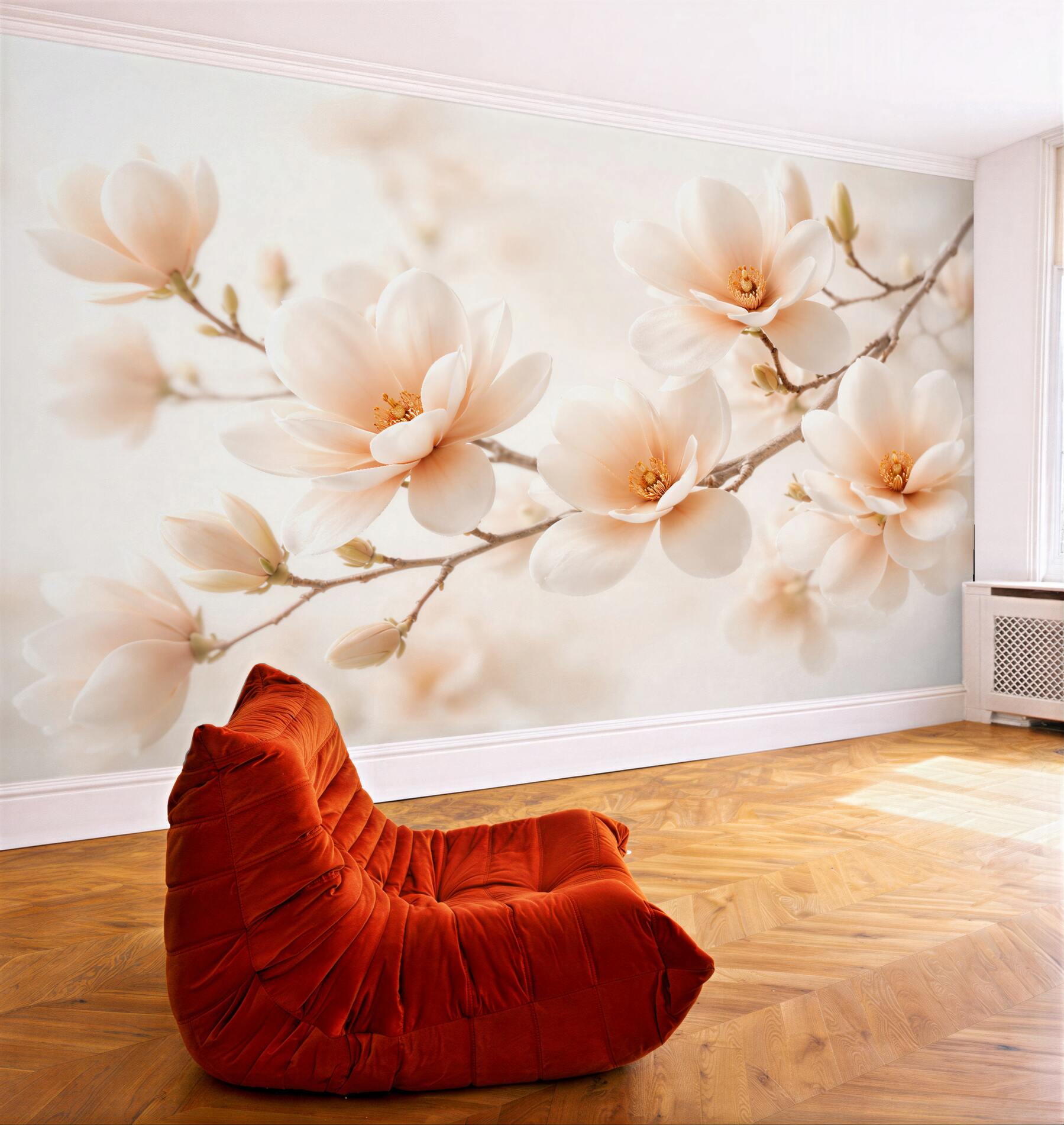Fototapeta delikatna magnolia w jasnym rozkwicie