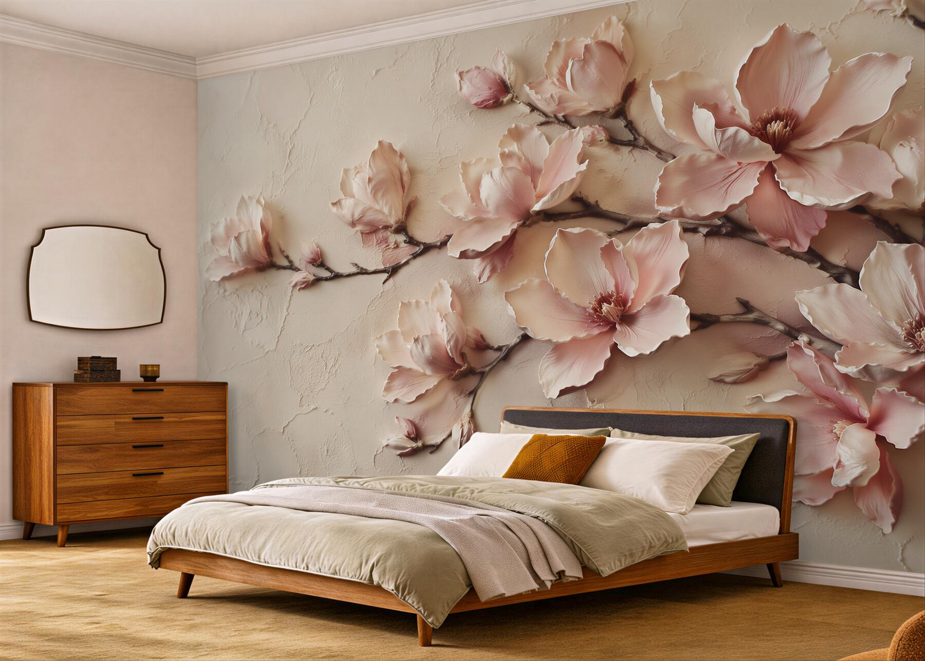 Fototapeta pudrowe magnolie 3d