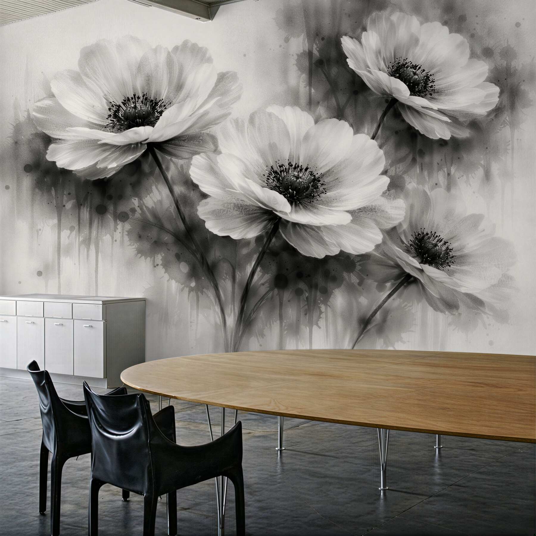 Fototapeta kwiaty w szlachetnej czerni