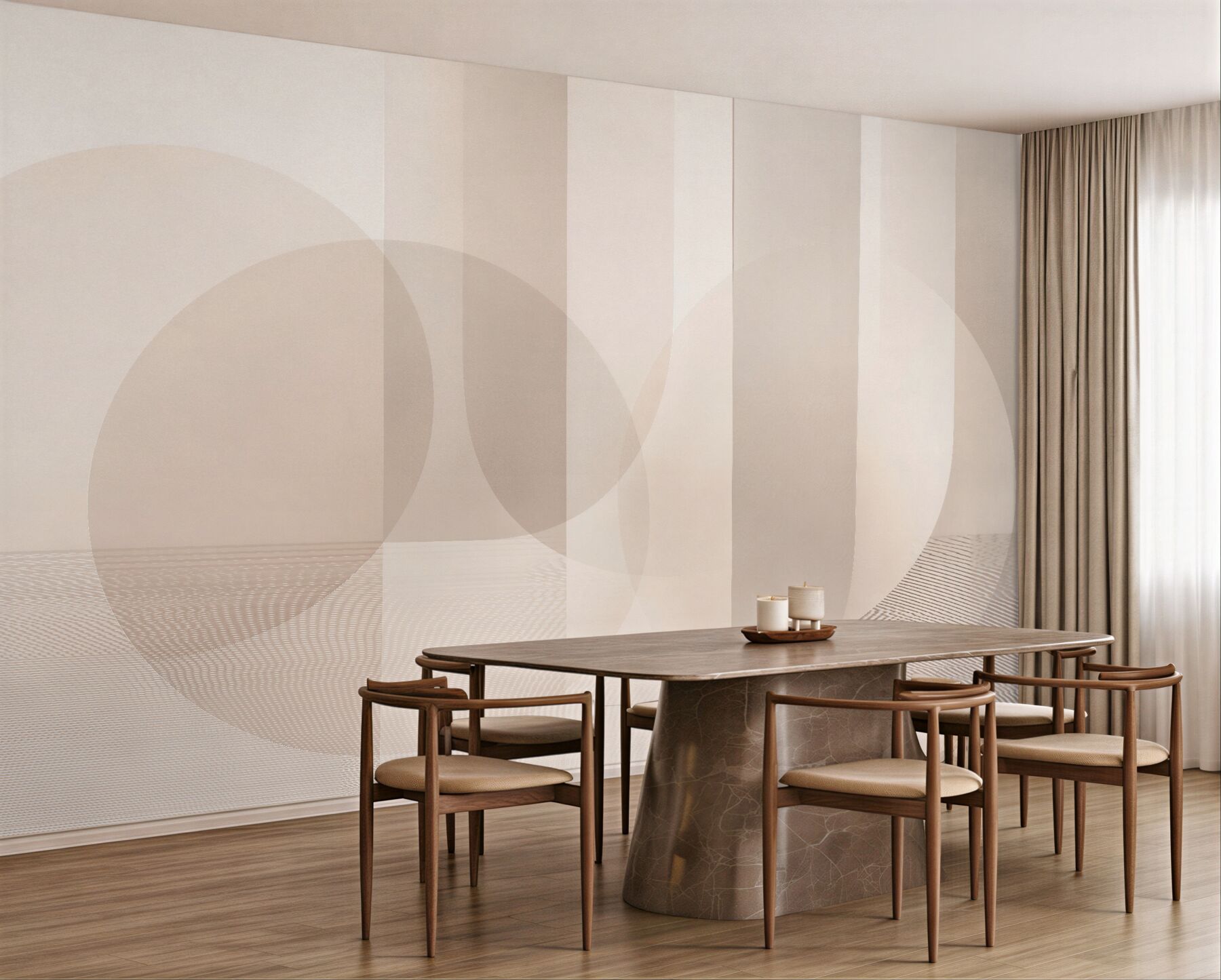 Fototapeta beżowa geometria minimalistyczna