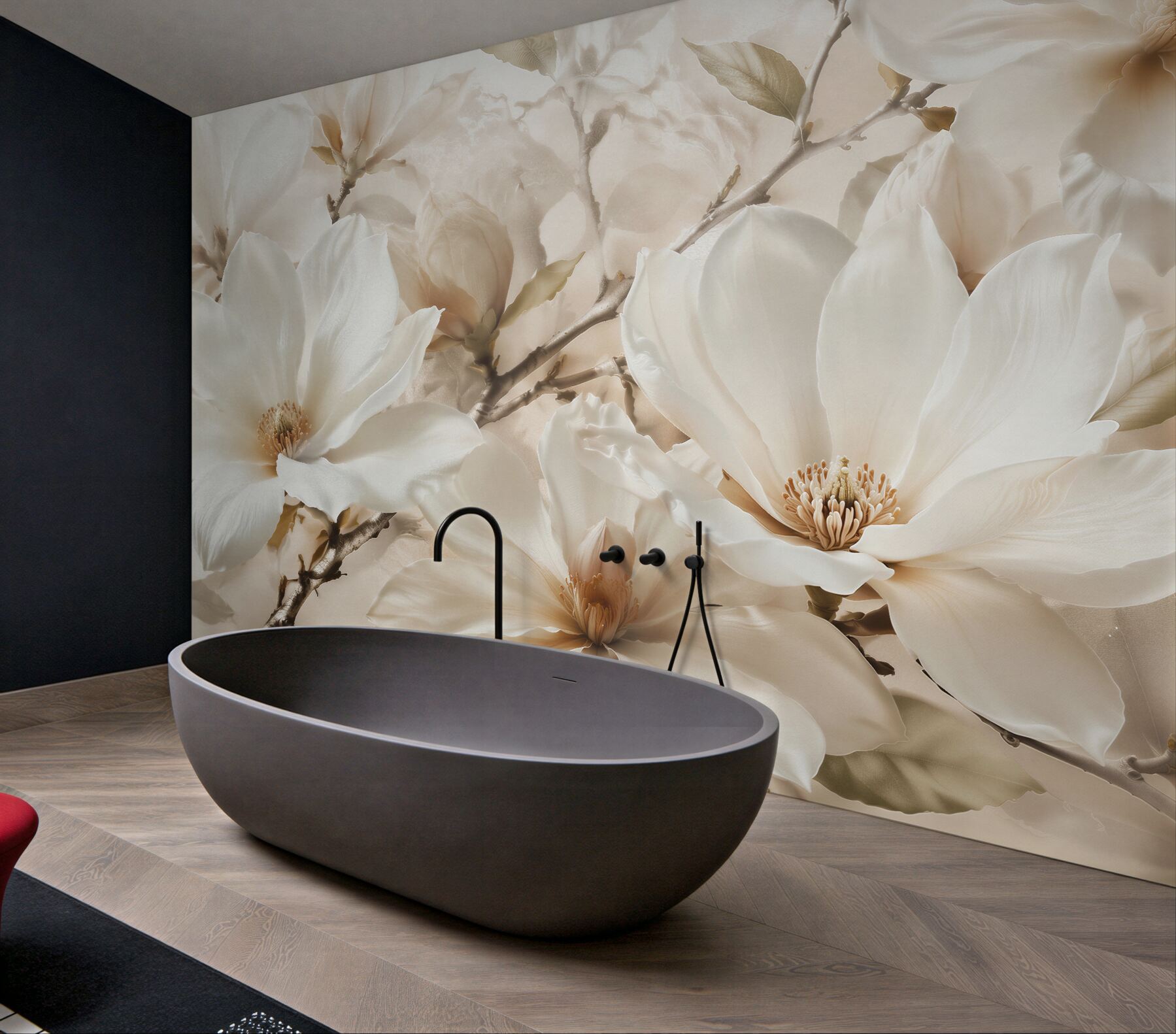 Fototapeta kremowe magnolie w eleganckim rozkwicie