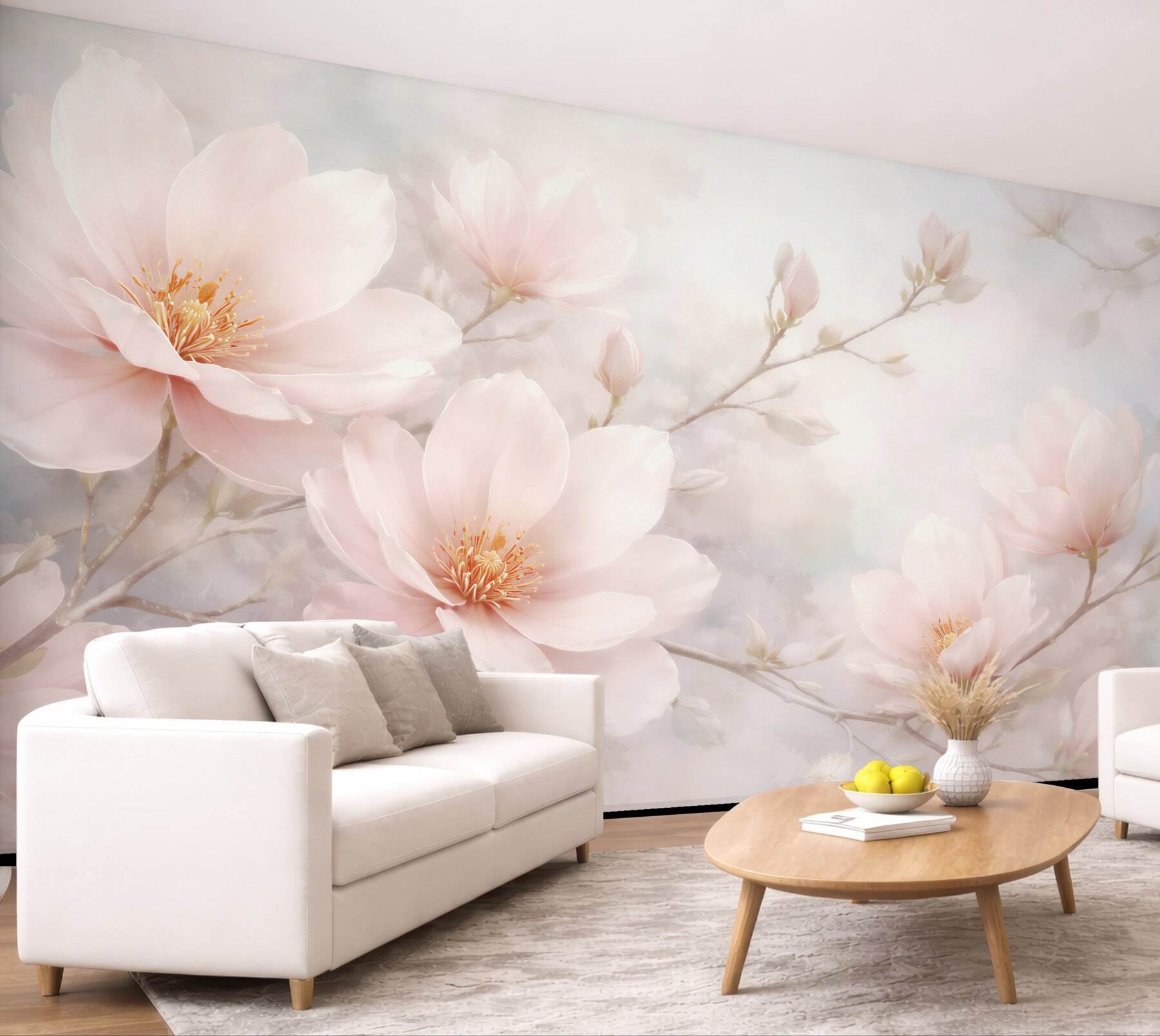 Fototapeta eteryczne magnolie w pastelowej mgle