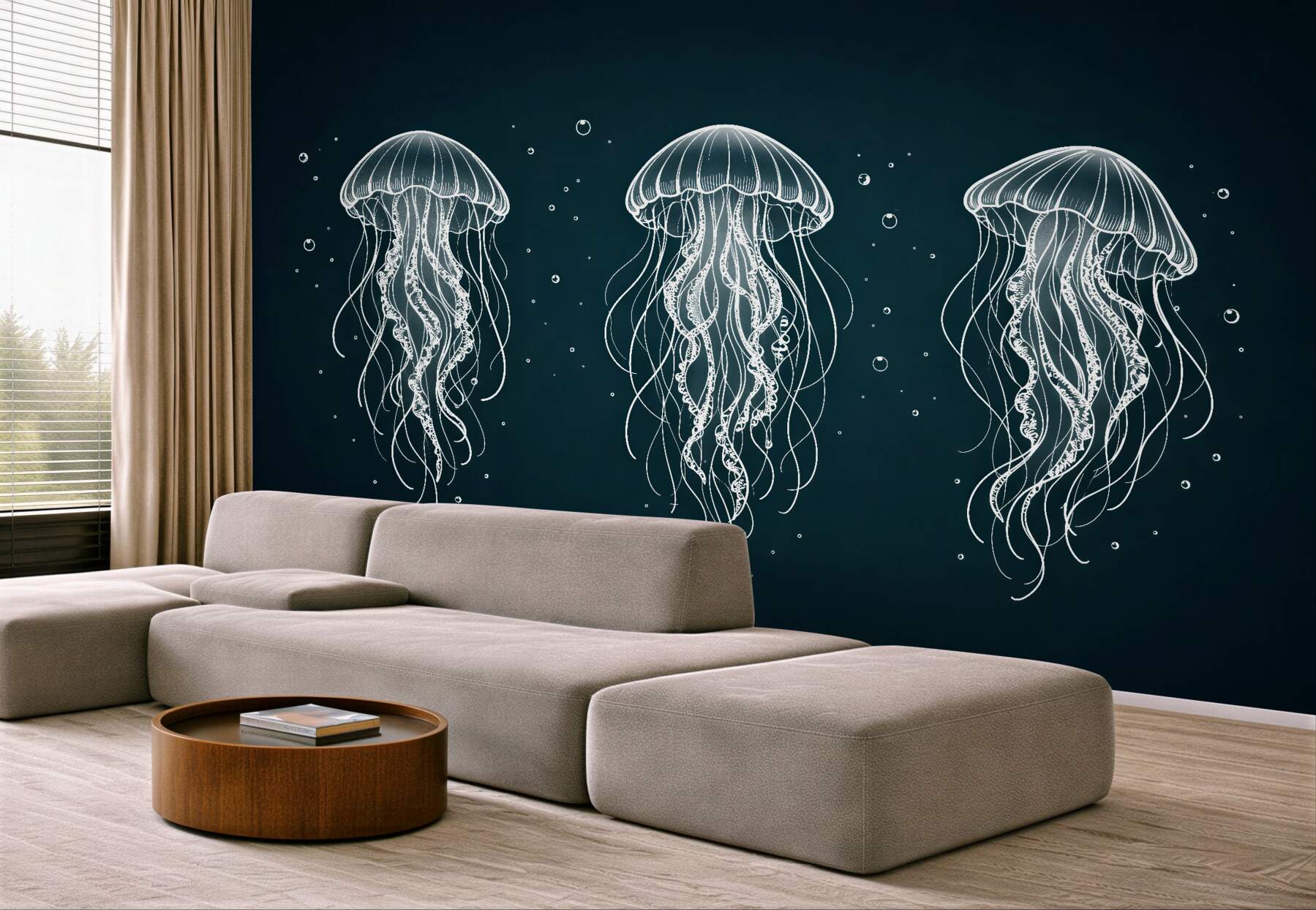 Fototapeta subtelne meduzy w głębinie