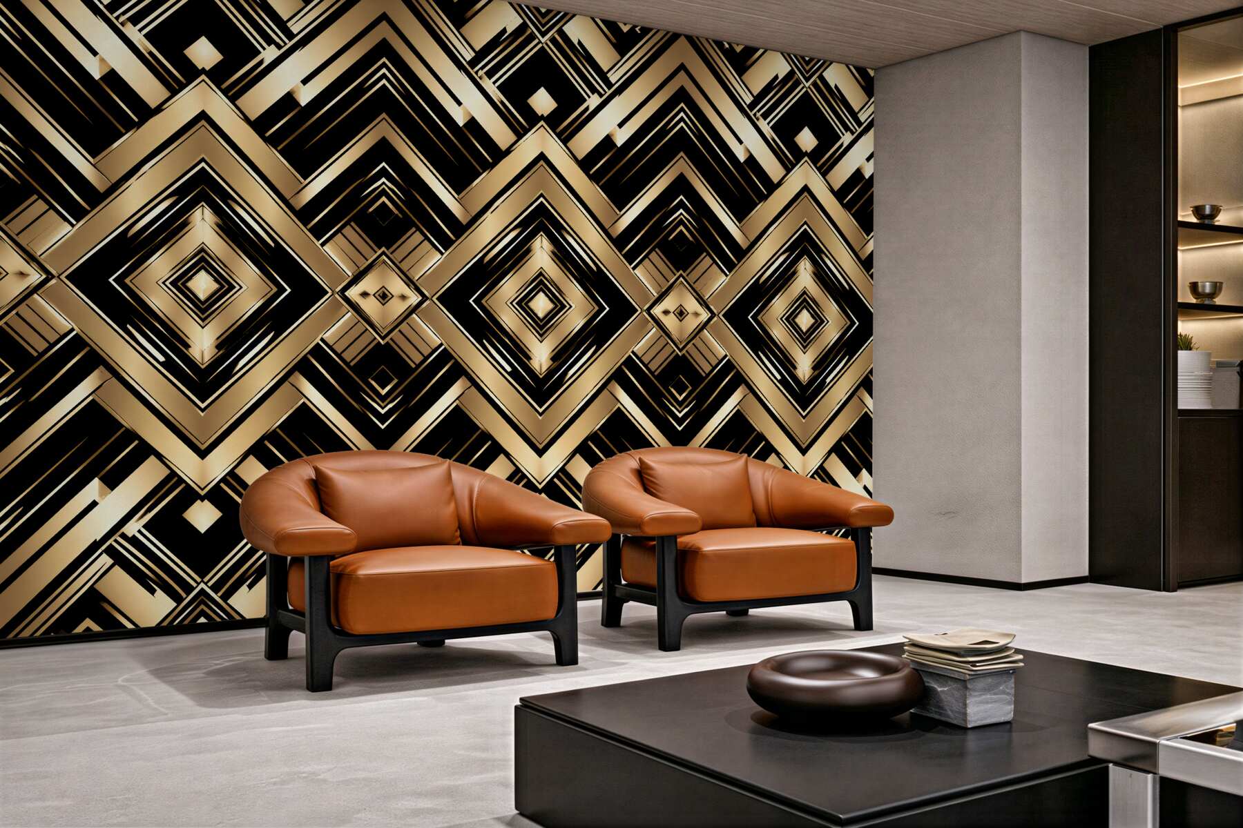 Fototapeta złota geometria w stylu glamour