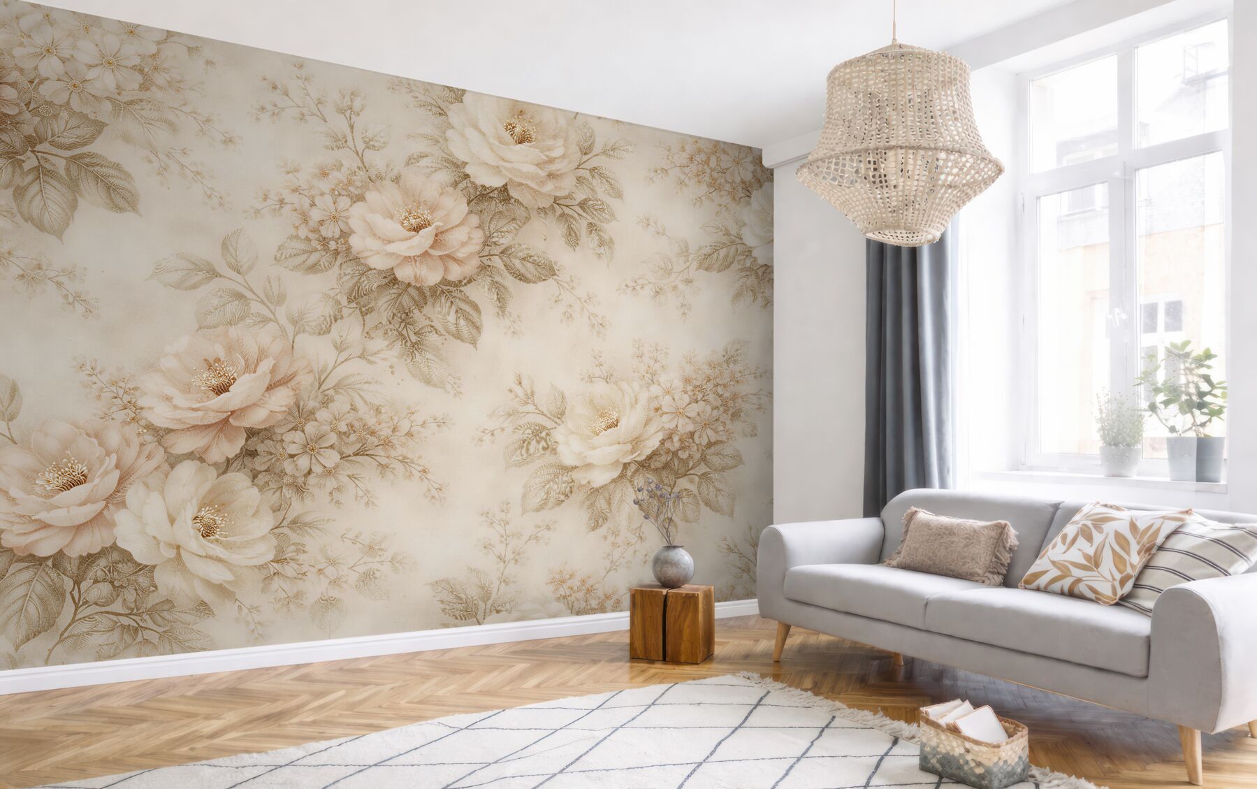 Fototapeta kremowe piwonie w eleganckim bukiecie