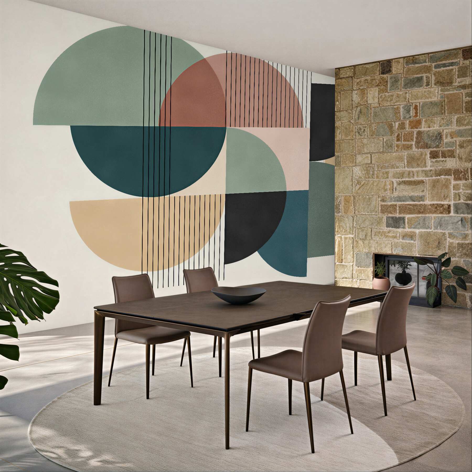 Fototapeta geometryczna harmonia w pastelowych formach