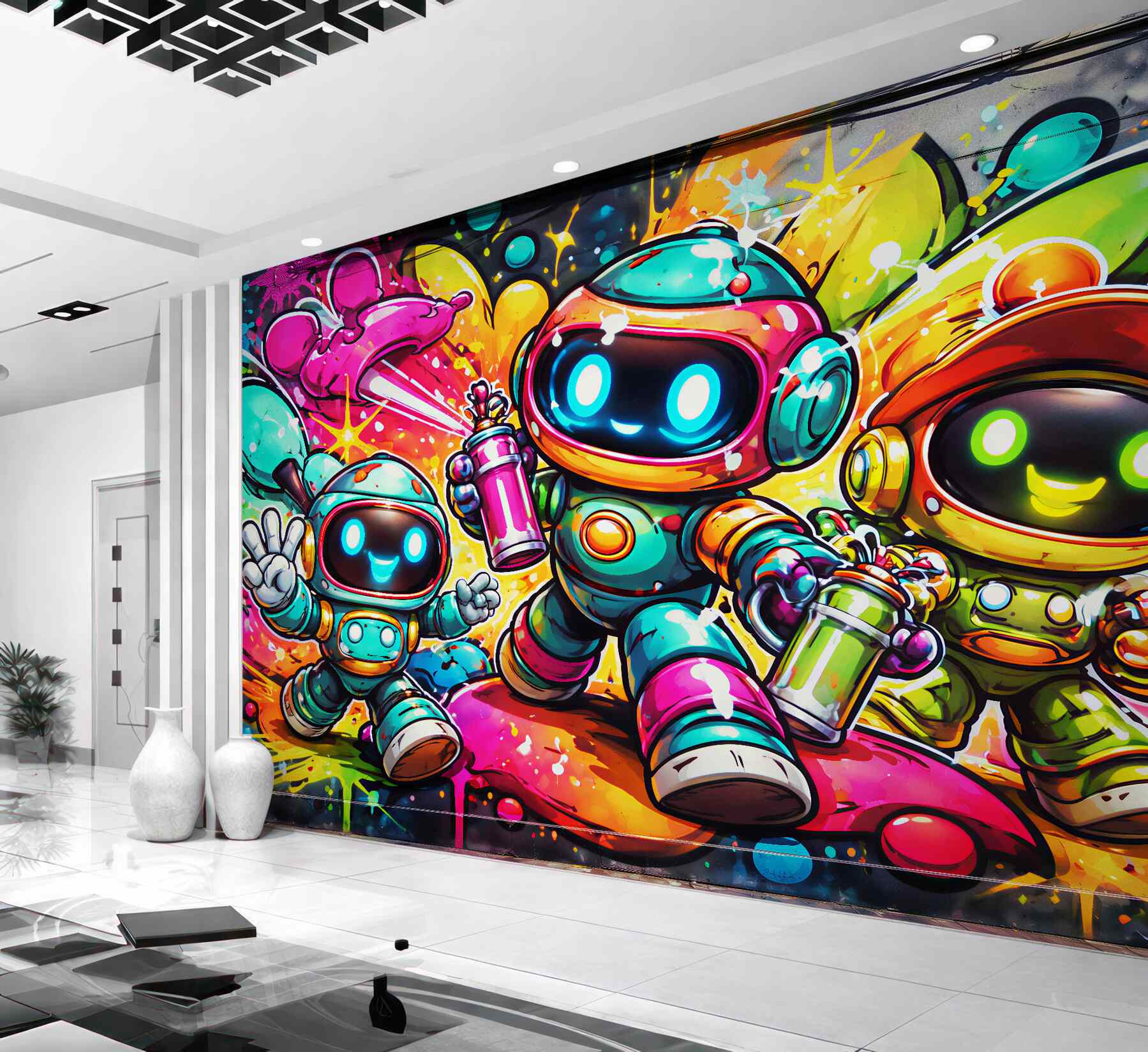 Fototapeta kolorowe roboty street art
