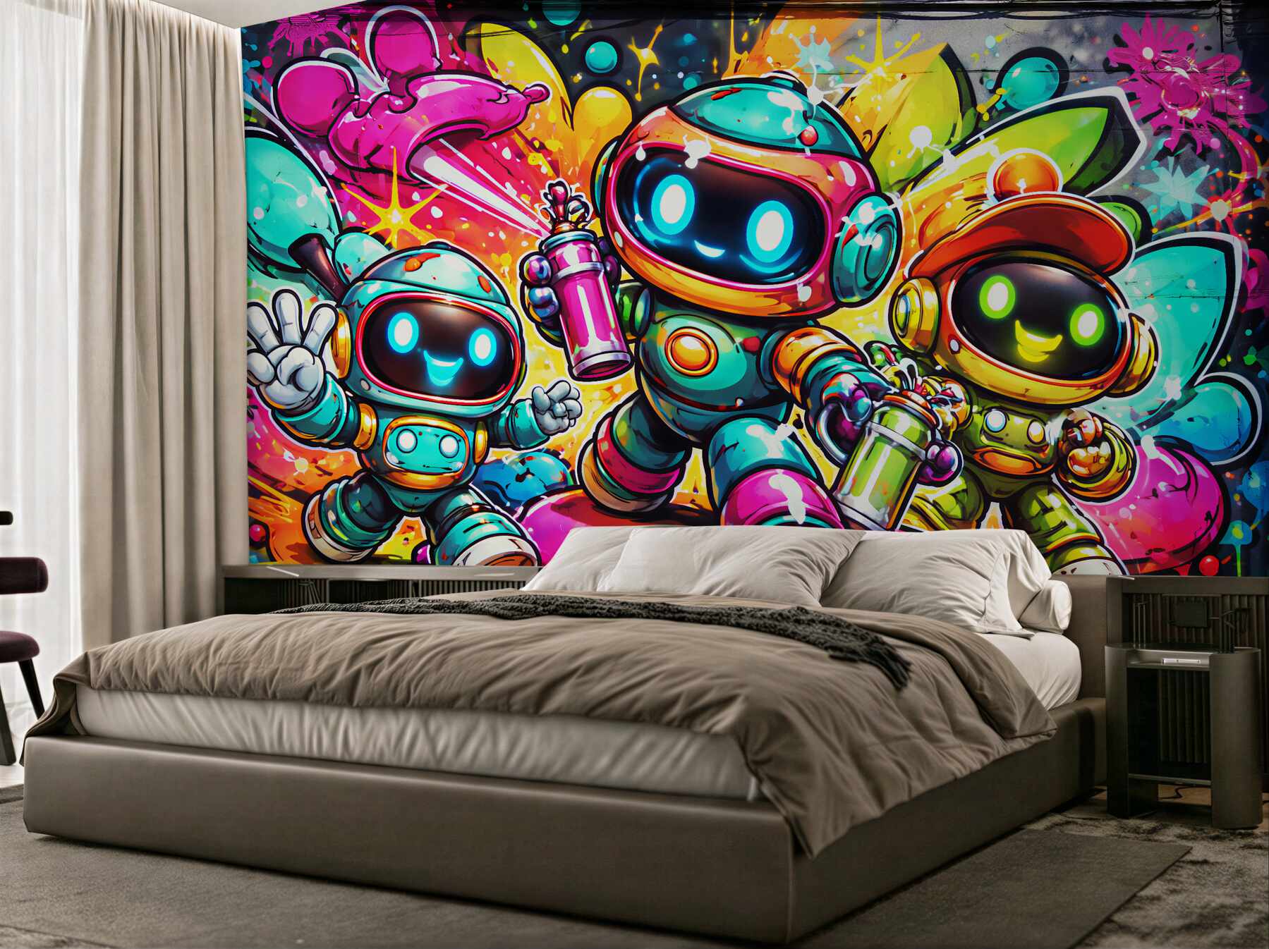 Fototapeta kolorowe roboty street art