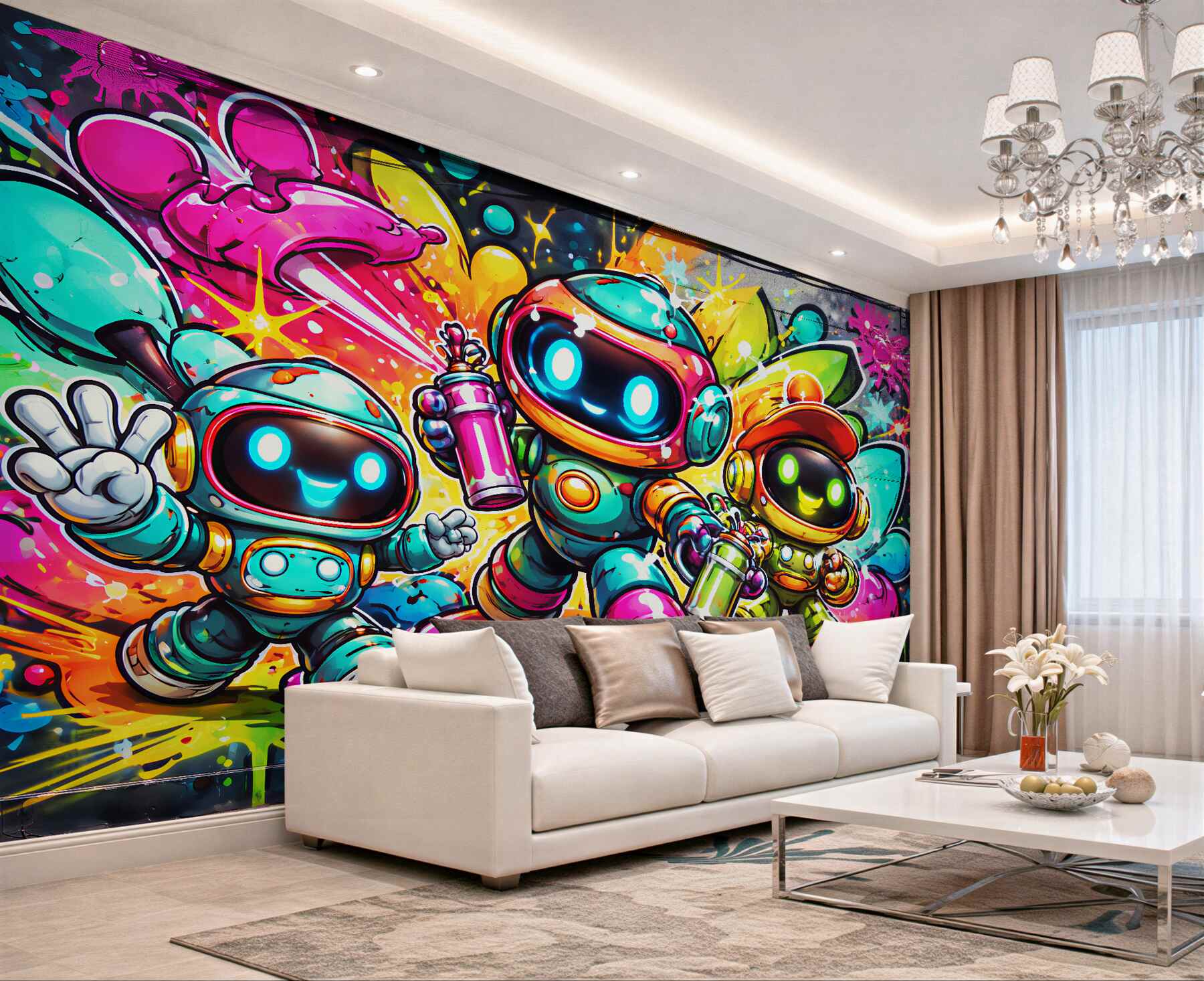 Fototapeta kolorowe roboty street art