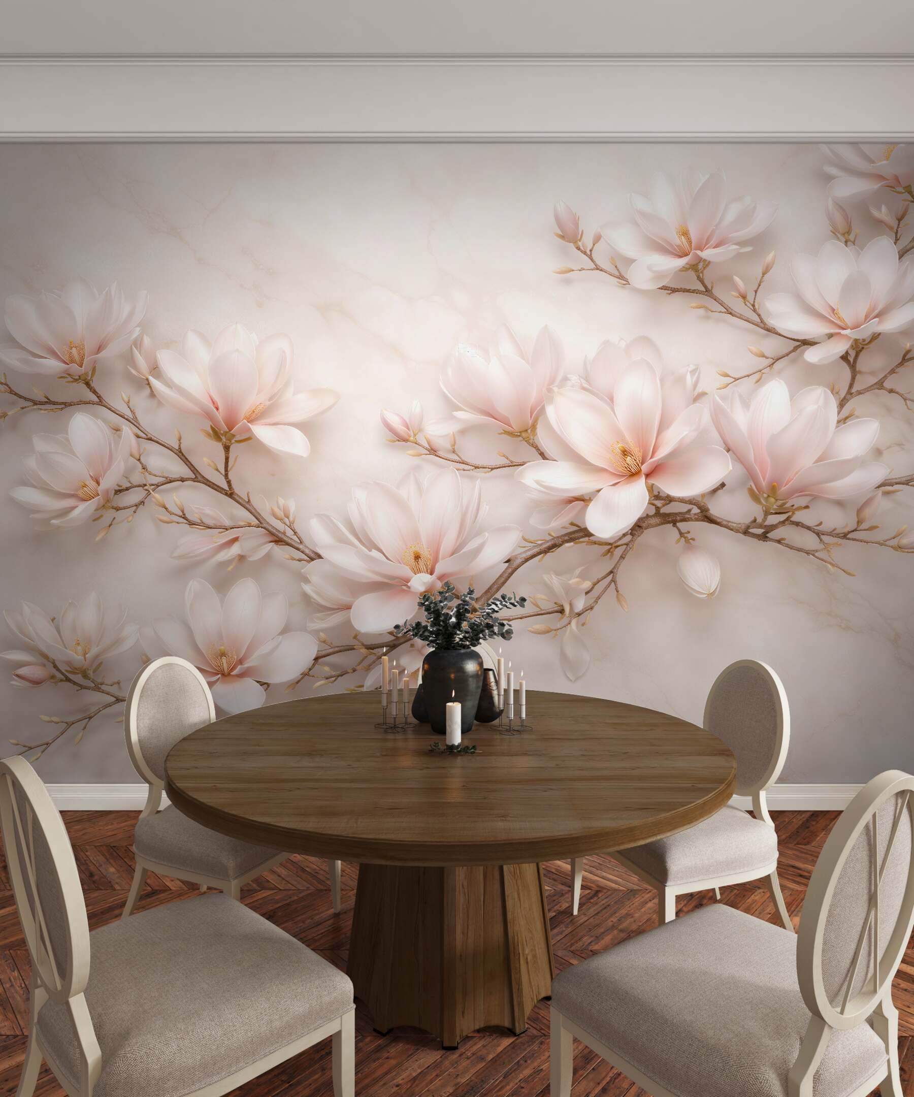 Fototapeta subtelne magnolie na marmurze