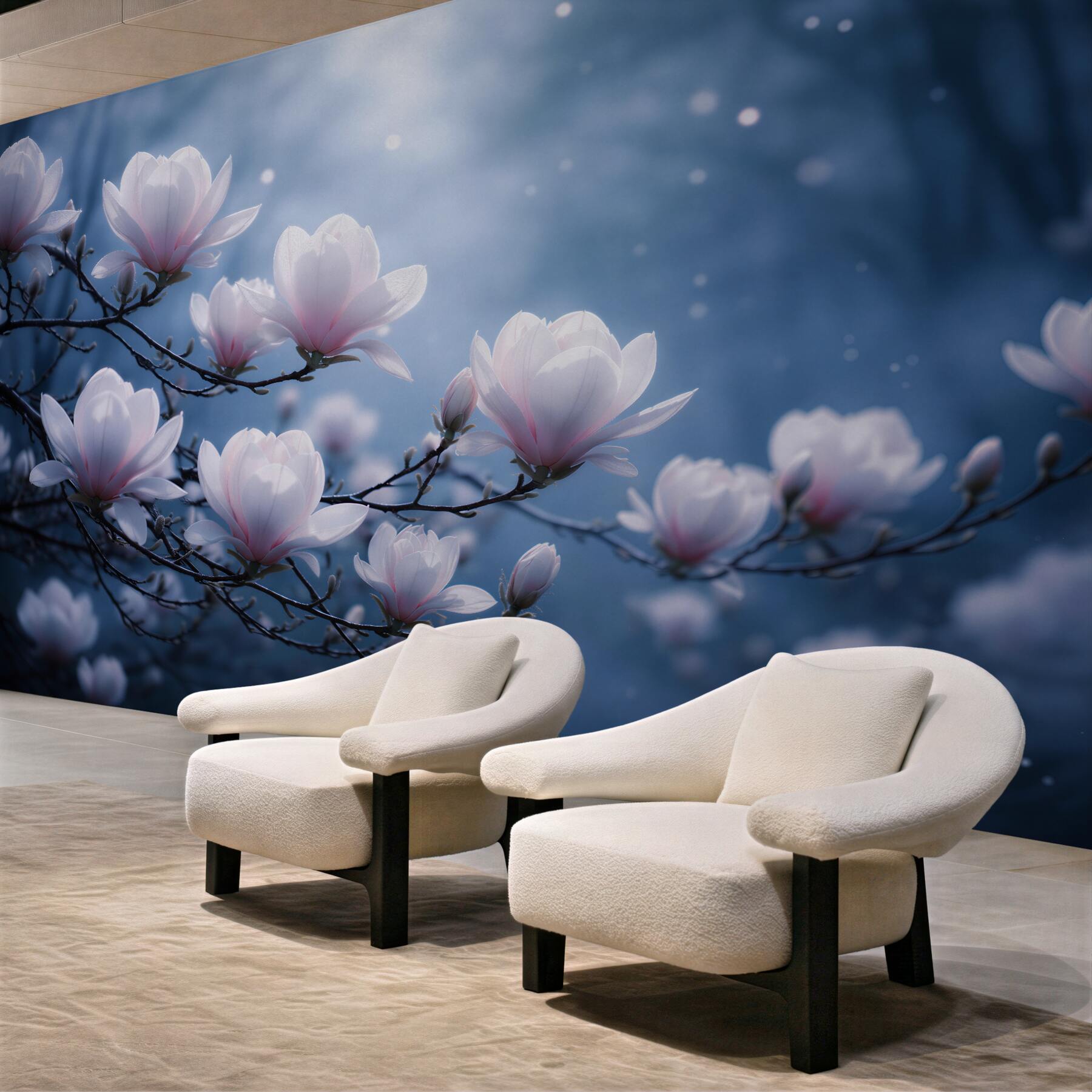 Fototapeta magnolie w księżycowej mgle