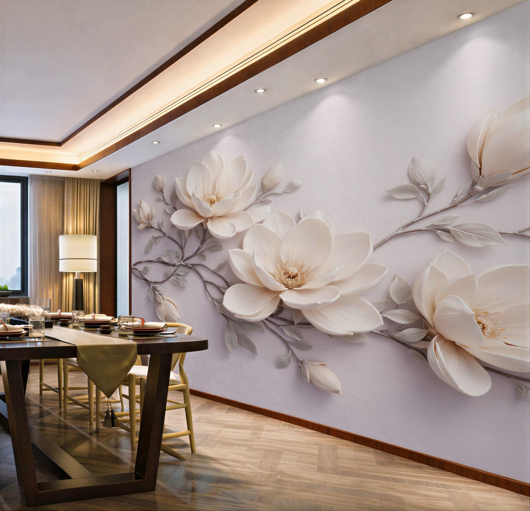 Fototapeta kremowa magnolia w stylu 3d