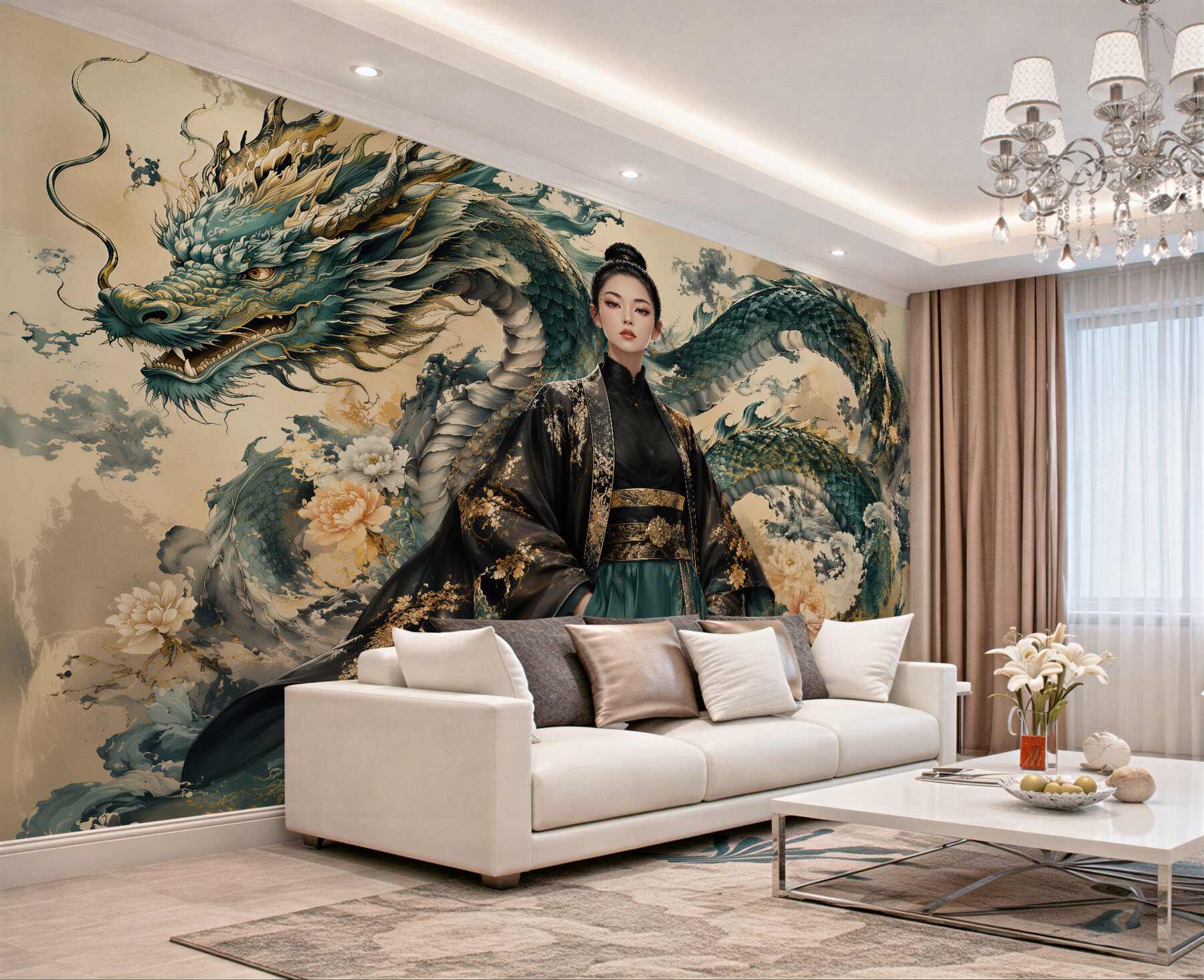 Fototapeta smocza elegancja w orientalnym stylu