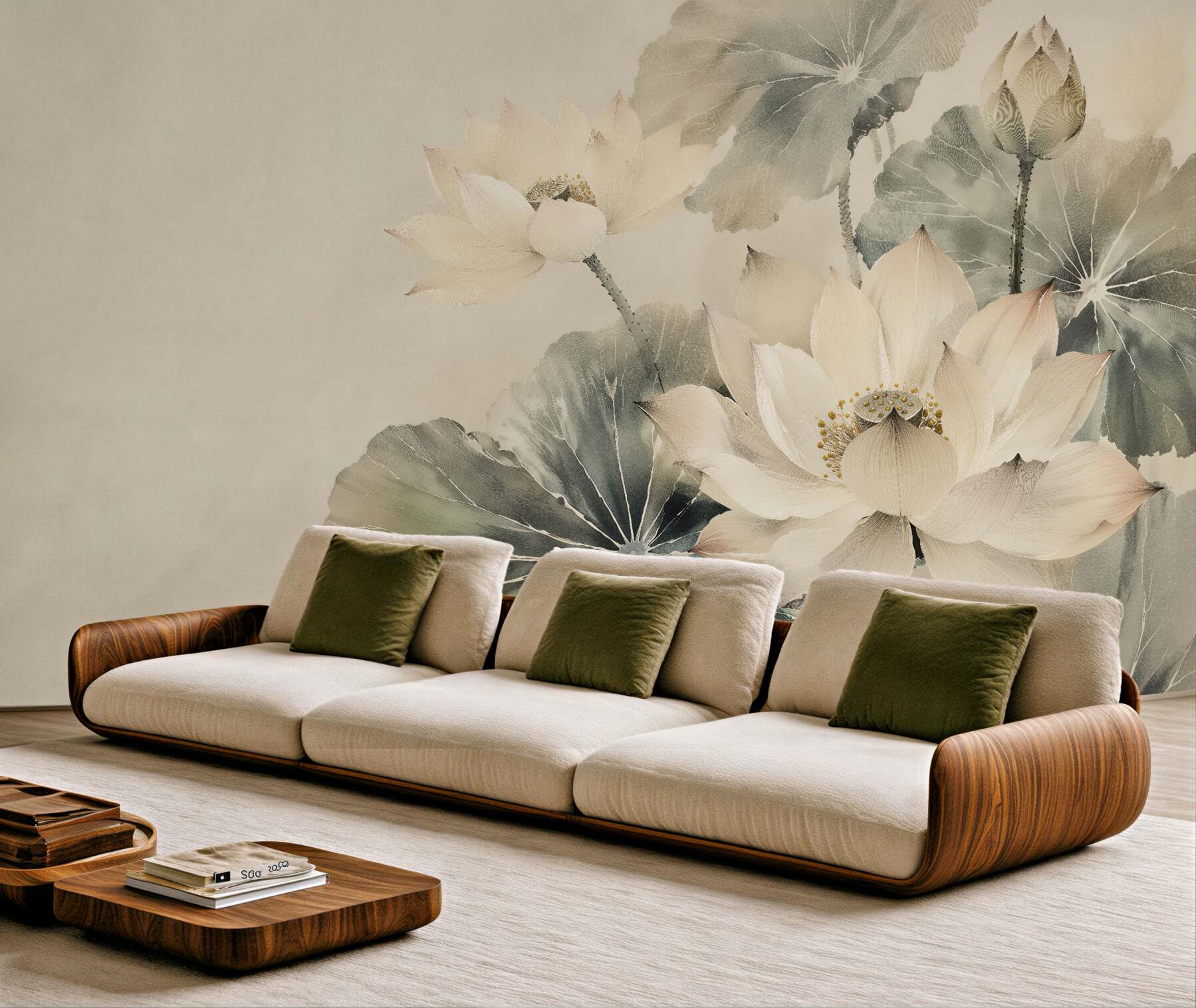 Fototapeta lotos w beżowej harmonii