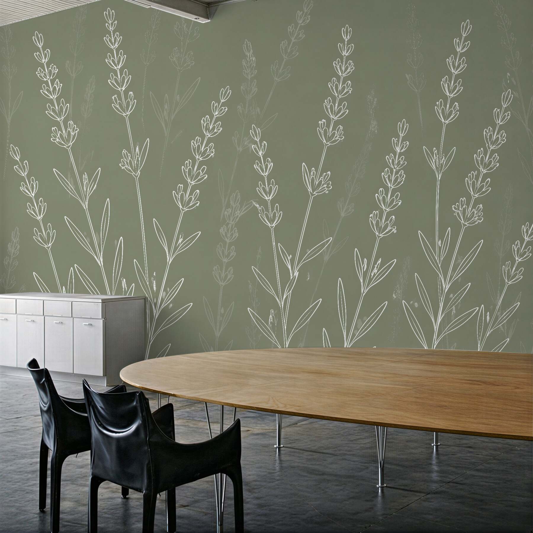 Fototapeta subtelna lawenda w minimalistycznej kresce