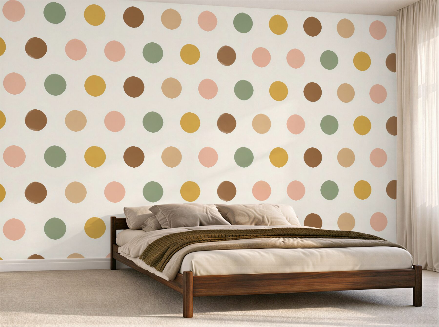 Fototapeta pastelowe grochy retro