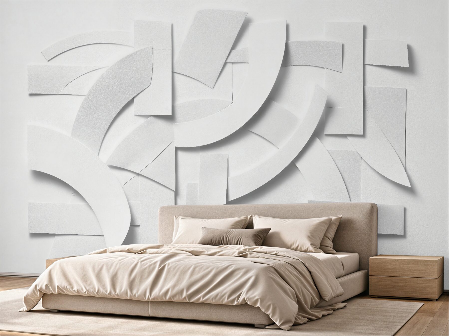 Fototapeta biała geometryczna kompozycja 3d